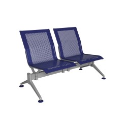 Scaun de asteptare, fara brate, 2 locuri, spatar perforat