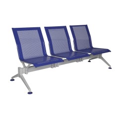 Scaun de asteptare, fara brate, 3 locuri, spatar perforat