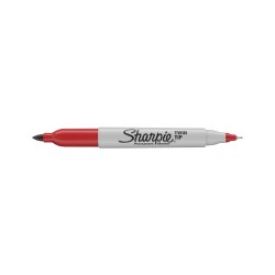 Marker permanent Papermate Sharpie cu doua capete, 0.5 mm si 1 mm, rosu Marker permanent Papermate Sharpie cu doua capete, 0.5 mm si 1 mm, rosu