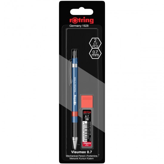 Set creion mecanic Rotring Visuclick 0.7 mm + etui 24 mine, diverse culori