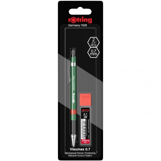 Set creion mecanic Rotring Visuclick 0.7 mm + etui 24 mine, diverse culori