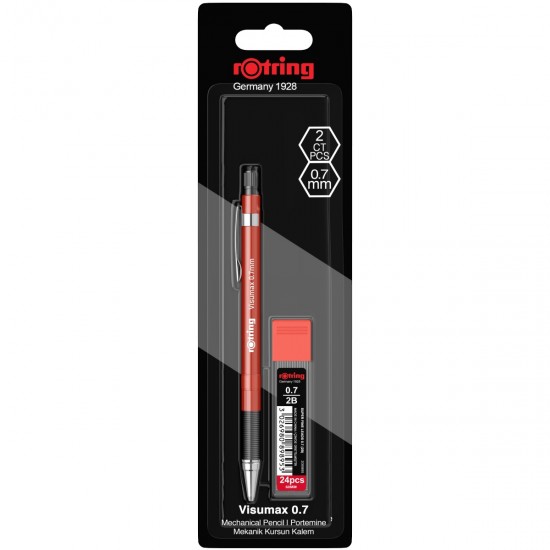Set creion mecanic Rotring Visuclick 0.7 mm + etui 24 mine, diverse culori
