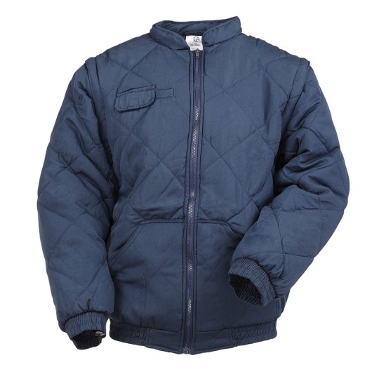 Geaca iarna Chouka maneci detasabile bluemarin marime  2XL, cu guler drept si inchidere cu fermoar