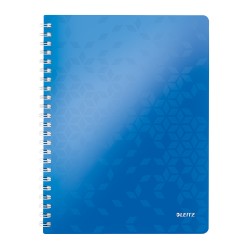 Caiet de birou Leitz WOW, PP, A4, cu spira, dictando,albastru metalizat Caiet de birou Leitz WOW, PP, A4, cu spira, dictando,albastru metalizat