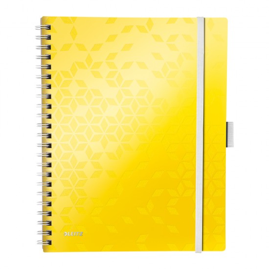 Caiet de birou Leitz WOW Be Mobile, PP, A4, cu spira, dictando, portocaliu metalizat