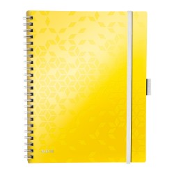 Caiet de birou Leitz WOW Be Mobile, PP, A4, cu spira, matematica, portocaliu metalizat