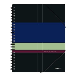 Caiet de birou Leitz Executive Be Mobile, PP, A4, cu spira, matematica, negru/violet