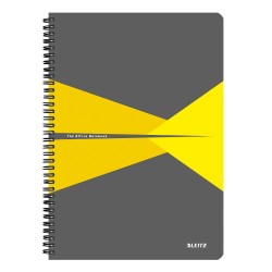 Caiet de birou Leitz Office, PP, A4, cu spira, dictando, galben