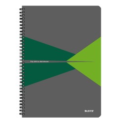 Caiet de birou Leitz Office, PP, A4, cu spira, dictando, verde