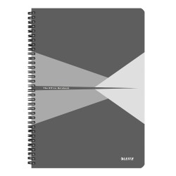 Caiet de birou Leitz Office, PP, A4, cu spira, dictando, gri