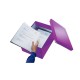 Cutie depozitare Leitz WOW Click & Store, carton laminat, medie, usor de asamblat, mov