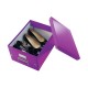 Cutie depozitare Leitz WOW Click & Store, carton laminat, medie, usor de asamblat, mov