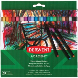 Carioci lavabile DERWENT Academy, 20 culori Carioci lavabile DERWENT Academy, 20 culori