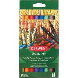 Carioci DERWENT Academy, 2 capete, 8 culori Carioci DERWENT Academy, 2 capete, 8 culori