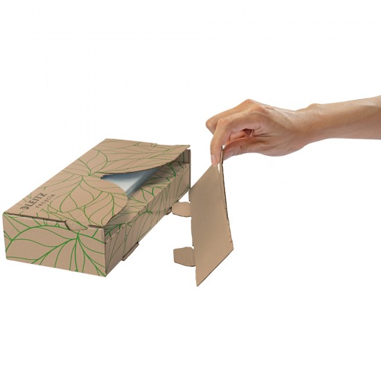 Dispenser folie de protectie Leitz Recycle, PP cu amprenta CO2 neutra, 100% reciclat reciclabil, A4, 40 bucati/cutie