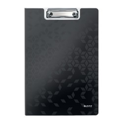 Clipboard Leitz WOW, dublu, polyfoam, A4, 100 coli, negru