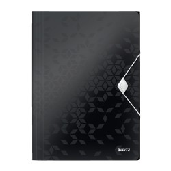 Mapa cu elastic Leitz WOW, PP, A4, 150 coli, negru Mapa cu elastic Leitz WOW, PP, A4, 150 coli, negru