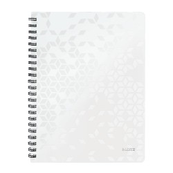 Caiet de birou Leitz WOW, PP, A4, 80 coli, cu spira, dictando, alb Caiet de birou Leitz WOW, PP, A4, 80 coli, cu spira, dictando, alb