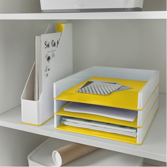 Tavita documente Leitz WOW, PS, A4, culori duale, alb-galben