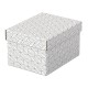Cutie depozitare Esselte Home Recycled, carton reciclat si reciclabil, 255x200x150 mm, cu capac, 3 bucati/set, alb
