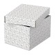 Cutie depozitare Esselte Home Recycled, carton reciclat si reciclabil, 255x200x150 mm, cu capac, 3 bucati/set, alb