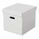 Cutie depozitare Esselte Home Recycled, carton reciclat si reciclabil, 365x320x315 mm, cu capac, 3 bucati/set, alb