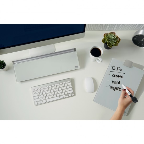 Tabla NOBO Impression Pro, sticla, pentru birou, marker inclus, alb