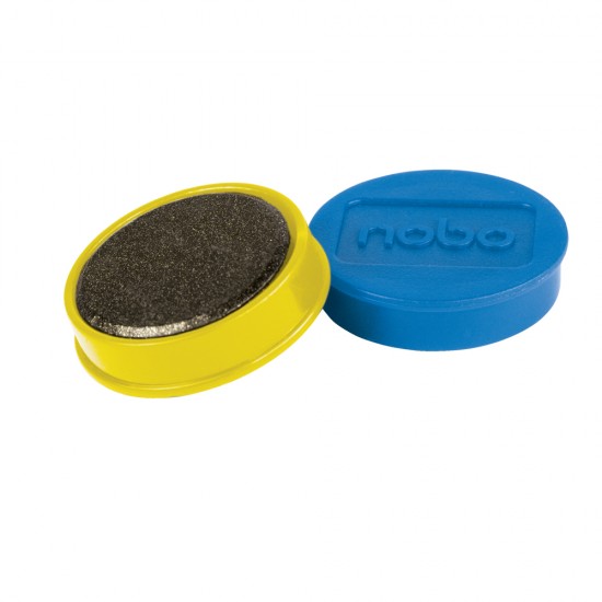 Magneti pentru table NOBO, diametru 38 mm, sustin 20 coli, 10 buc/set, diverse culori