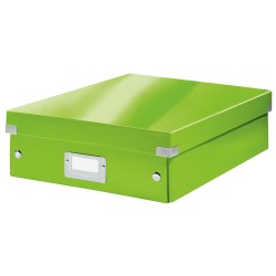 Cutie depozitare Leitz WOW Click & Store Organizer, carton laminat, medie, usor de asamblat, verde