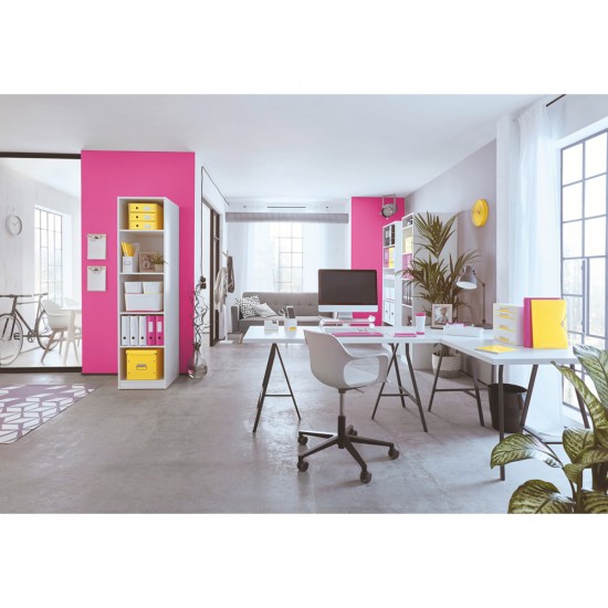 Cutie depozitare Leitz WOW Click & Store Organizer, carton laminat, medie, usor de asamblat, galben