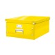 Cutie depozitare Leitz WOW Click & Store, carton laminat, mare, pliabila, galben
