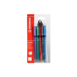Pix fara mecanism Stabilo Galaxy 818, M, 0.45 mm, 5 culori/blister, albastru, negru, rosu, violet, verde Pix fara mecanism Stabilo Galaxy 818, M, 0.45 mm, 5 culori/blister, albastru, negru, rosu, violet, verde