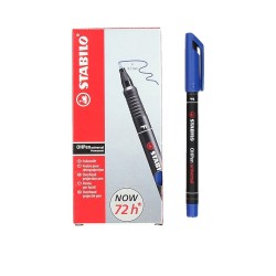 Marker universal permanent Stabilo OHPen, F, 0.7 mm, albastru, blister