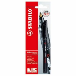 Marker universal permanent Stabilo OHPen, F, 0.7 mm, negru, blister