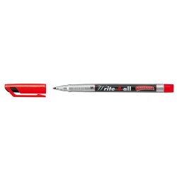 Marker permanent Stabilo Write-4-All, corp plastic, varf rotund, 1 mm, rosu Marker permanent Stabilo Write-4-All, corp plastic, varf rotund, 1 mm, rosu