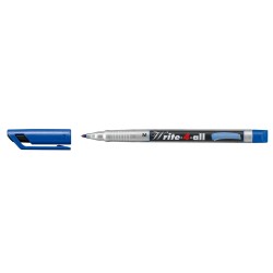 Marker permanent Stabilo, Write-4-All, corp plastic, varf rotund, 1 mm, albastru Marker permanent Stabilo, Write-4-All, corp plastic, varf rotund, 1 mm, albastru