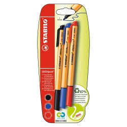 Marker Stabilo Greepoint, 0.8 mm, albastru, negru, rosu, set 3 culori/blister Marker Stabilo Greepoint, 0.8 mm, albastru, negru, rosu, set 3 culori/blister