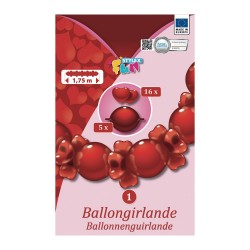 Ghirlanda baloane, inima, 21 piese/set Ghirlanda baloane, inima, 21 piese/set