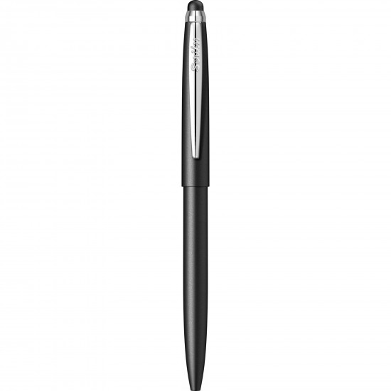 Pix cu mecanism Scrikss Stylus Matt Black, negru touch vf M scriere albastra