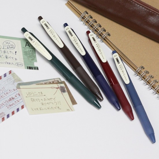 Pix cu mecanism Zebra Sarasa Clip Vintage, varf 0.5 mm, scriere verde