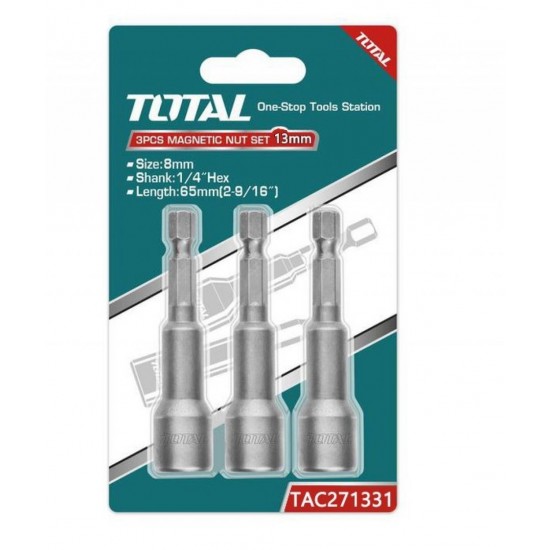 Total - Set 3chei 13mm -1/4" Hex - 65mm