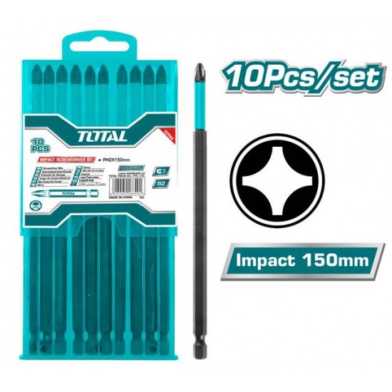 Total - Set 10 Biti De Impact Ph2x150mm