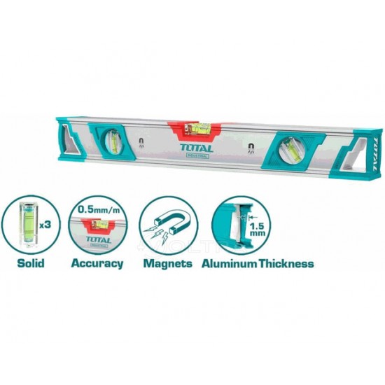 Total - Nivela Magnetica Cu Bula - 120cm (industri
