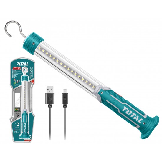 Total - Lampa Portabila Cu Led - Baterie Reincarcabila Li-polimer  - 350 Lumeni