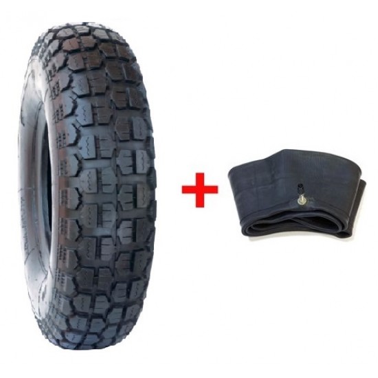 Set Cauciuc + Camera Roaba - 4.00-8 (mixt) - 6prdungi Rosu + Albastru