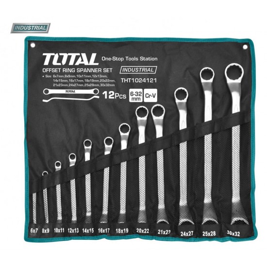 Total - Set  12 Chei Inelare Cu Cot - 6-32mm  (industrial)