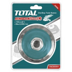 Total - Perie Sarma Tip Cupa - Fir Rasucit - 125mm