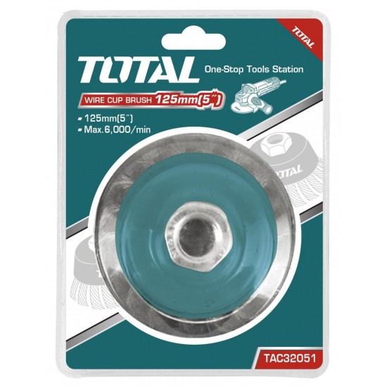 Total - Perie Sarma Tip Cupa - Fir Rasucit - 125mm