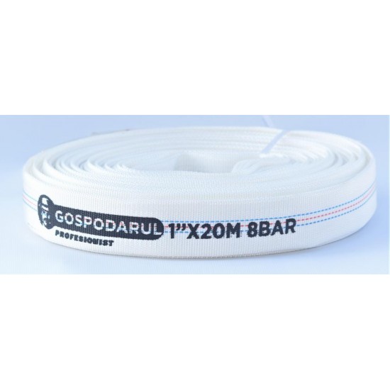 Furtun Pompieri - Pvc Panzat - 1'' - ø 25mm - 8 Bar - Tip D - 20m