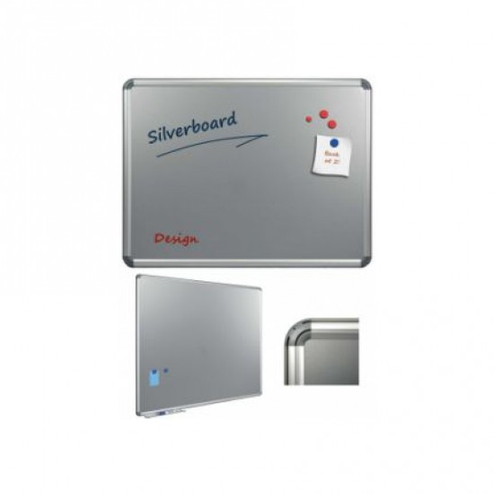 Tabla Argintie Magnetica 60 X 90 Cm, Profil Aluminiu Design, Smit